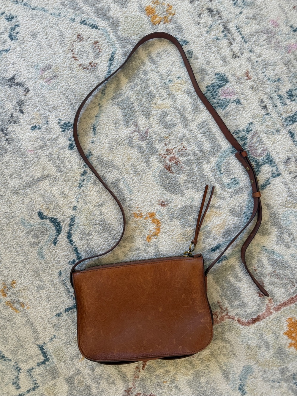 Madewell Tan Brown Leather Crossbody Bag